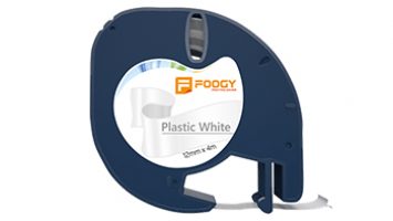 Foogy Muadil Dymo Letratag Plastik Şerit Etiket 12 mm x 4 mt Beyaz