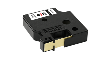 Foogy Muadil Dymo D1 Kağıt Şerit Etiket Kırmızı – Beyaz 12 mm x 7 mt