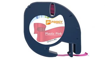 Foogy Muadil Dymo Letratag Plastik Şerit Etiket 12 mm x 4 mt Pembe