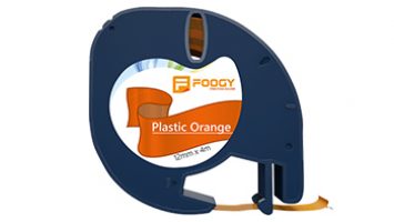 Foogy Muadil Dymo Letratag Plastik Şerit Etiket 12 mm x 4 mt Turuncu